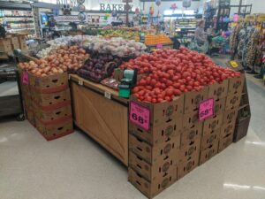 Vegetable produce section